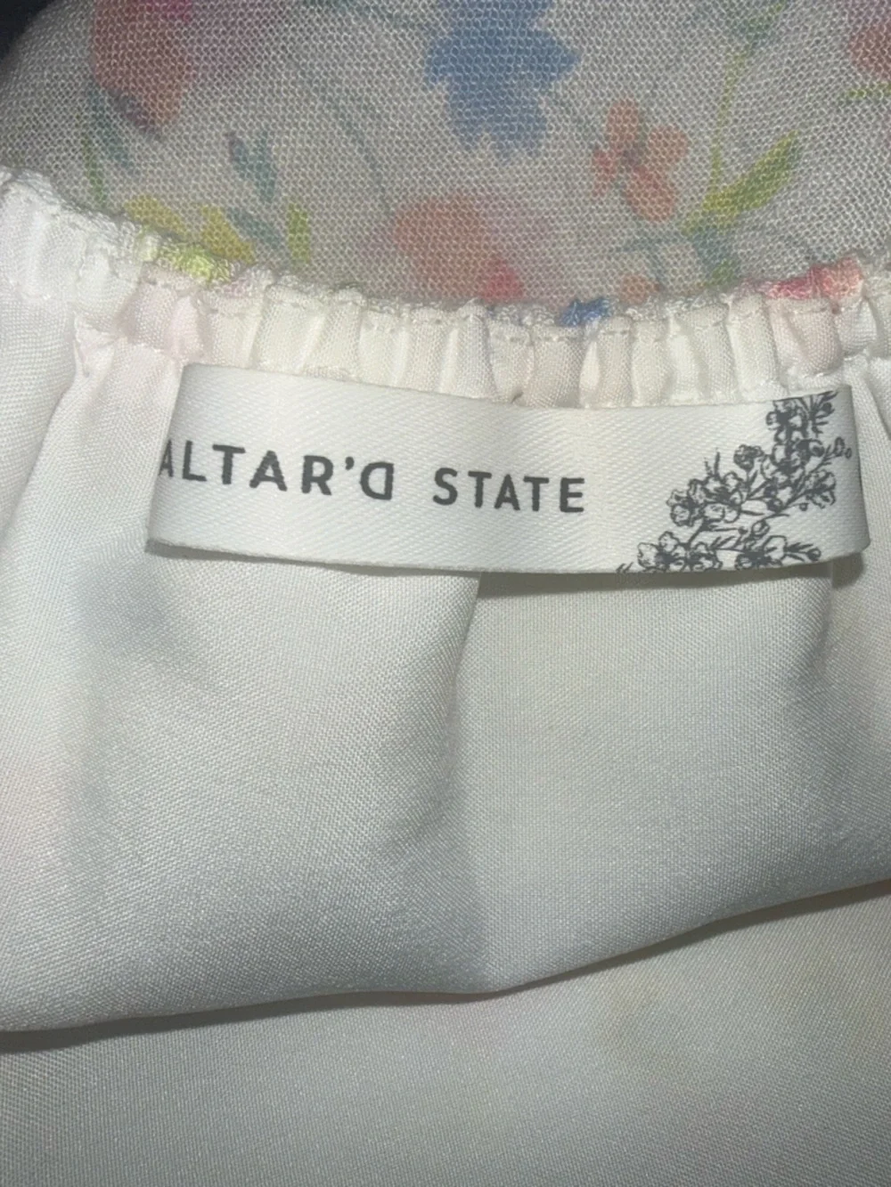 Altar’d State Floral Mini Dress XL | Tie Back Tiered Cottagecore Dress - Picture 3 of 4